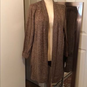 Brown cardigan sweater long